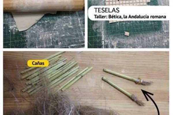 haciendo táselas y pinceles prehistóricos
