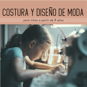 Niña Cosiendo a maquina portada curso Costura y diseño de moda