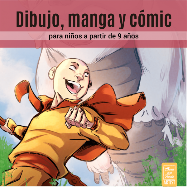 Dibujo de Aang avatar portada cursos Dibujo Manga y Cómic